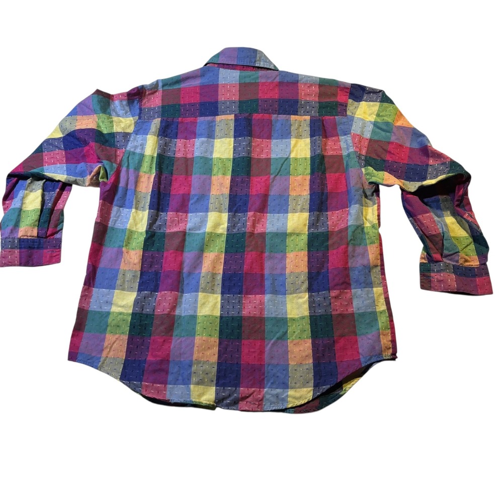 Koret City Blues Multicolor Plaid Long Sleeve Shirt Medium Patchwork Cotton - Picture 5 of 11